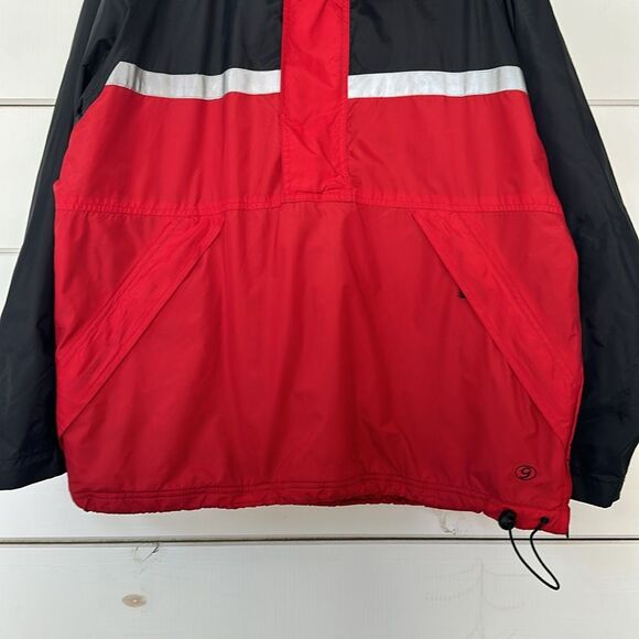 Vintage GAP Windbreaker Jacket Red Black Pullover Anorak Half Zip Men XL 90's - Picture 3 of 16